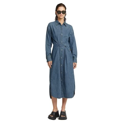 рокля,дамски,поли,и,рокли,g,star,long,tab,long,sleeve,dress,blue