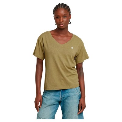 тениска,дамски,тениски,g,star,open,relaxed,short,sleeve,v,neck,t,shirt,ensis,green,(green)
