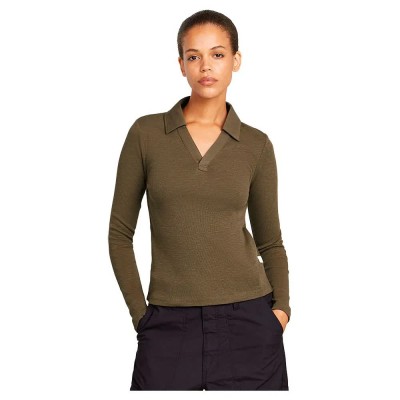 блуза,с,яка,дамски,тениски,g,star,polo,slim,long,sleeve,t,shirt,brown