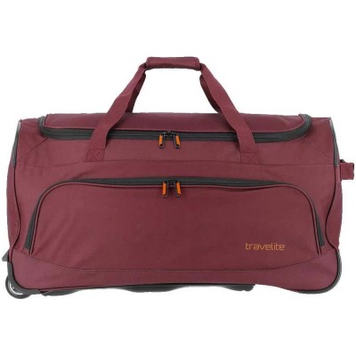 сак,сакове,travelite,basics,fresh,89l,wheeled,duffle,bag,dark,red,(red,purple)