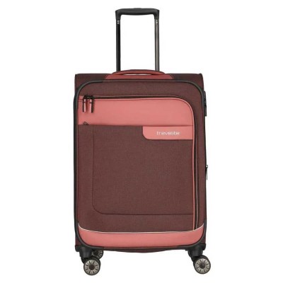куфари,travelite,viia,4w,m,70,80l,trolley,bag,brown,(rosé)