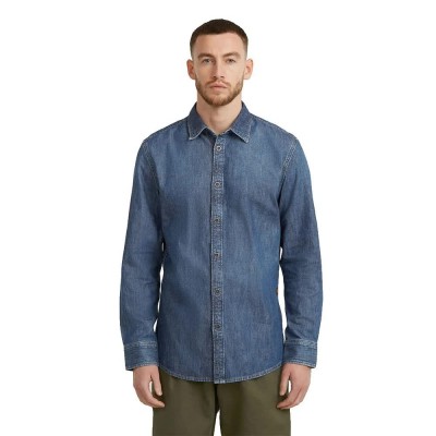 риза,с,дълъг,ръкав,мъжки,ризи,g,star,clean,slim,fit,long,sleeve,shirt,faded,seasalight,(blue)