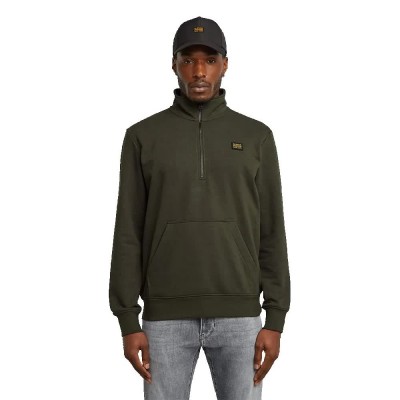 блуза,мъжки,пуловери,g,star,label,badge,half,zip,sweatshirt,green