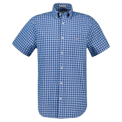 риза,с,къс,ръкав,мъжки,ризи,gant,classic,regular,fit,short,sleeve,shirt,rich,blue,(blue)