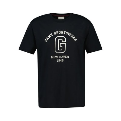 тениска,мъжки,тениски,gant,graphic,2003310,short,sleeve,t,shirt,black,(black)