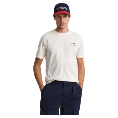 тениска,мъжки,тениски,gant,small,graphic,2003300,short,sleeve,t,shirt,beige,(cream)