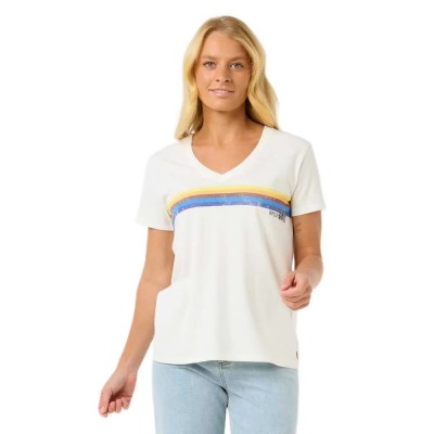 тениска,дамски,тениски,rip,curl,surfarama,short,sleeve,v,neck,t,shirt,white,(bone)