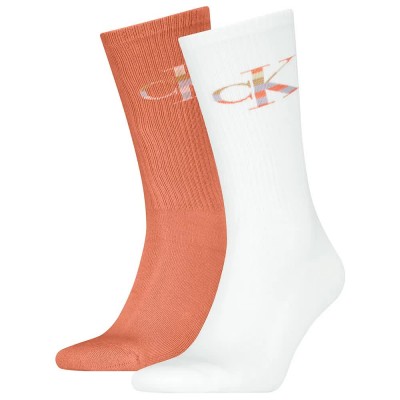 чорапи,мъжки,чорапи,calvin,klein,jeans,monogram,crew,socks,2,pairs,brown,(brown,white)