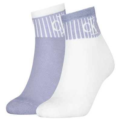 чорапи,дамски,чорапи,calvin,klein,jeans,quarter,glossy,rib,socks,2,pairs,white,purple,(purple,white)