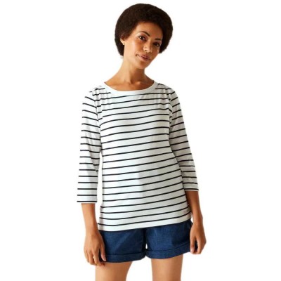 тениска,дамски,тениски,regatta,bayletta,ii,3,4,sleeve,t,shirt,white,navy,stripe,(white)