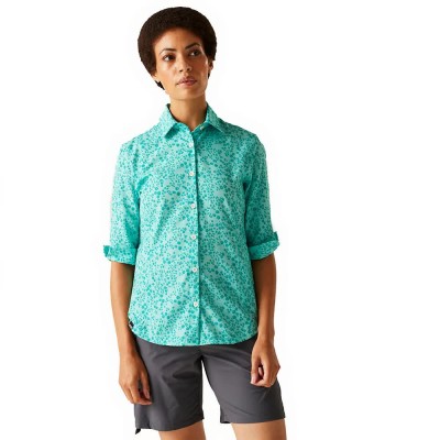 дамски,блузи,дамски,ризи,regatta,kinnis,3,4,sleeve,shirt,blue,(aruba,blue,meadow,print)
