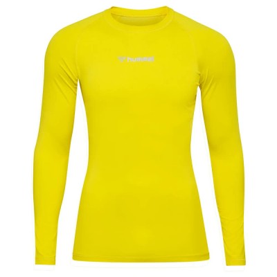 тениска,мъжки,тениски,hummel,performance,long,sleeve,t,shirt,blazing,yellow,(yellow)