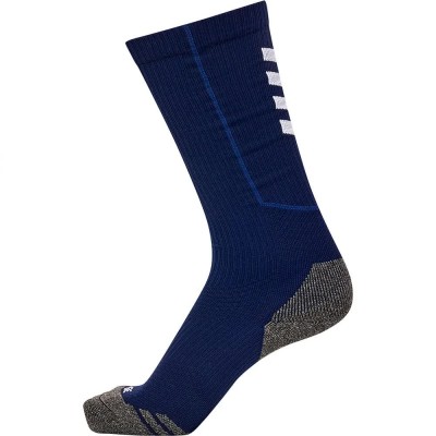 чорапи,мъжки,чорапи,hummel,pro,training,high,long,socks,marine,white,(blue)
