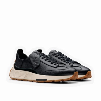 обувки,дамски,маратонки,clarks,shoes,craft,speed,trainers,black,leather,(black)