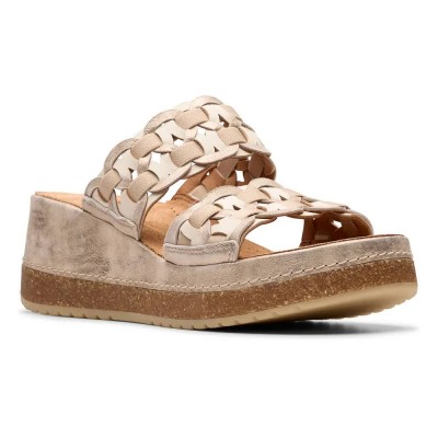 сандали,дамски,сандали,и,чехли,clarks,shoes,kassanda,mule,sandals,metallic,combination,(beige)