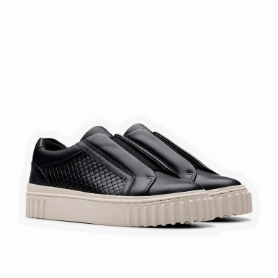 обувки,дамски,маратонки,clarks,shoes,mayhill,bay,trainers,black,leather,(black)