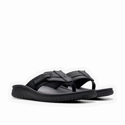 джапанки,мъжки,джапанки,и,чехли,clarks,shoes,wesley,sun,flip,flops,black,(black,leather)