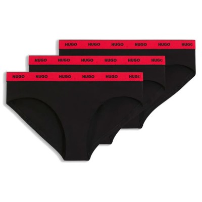 дамско,бельо,дамски,бикини,и,танкини,hugo,stripe,panties,3,units,black,(black)