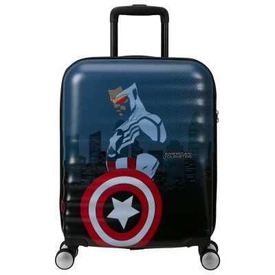 куфари,american,tourister,wavebreaker,marvel,spinner,55,20,tsa,36l,trolley,bag,blue