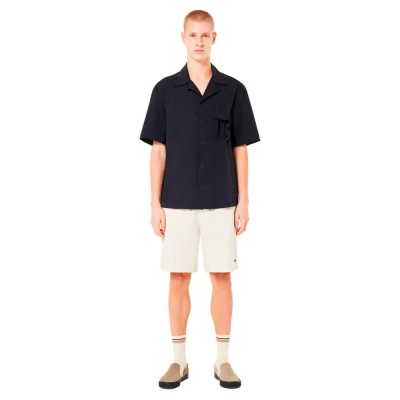риза,с,къс,ръкав,мъжки,ризи,oakley,cuban,collar,short,sleeve,shirt,black
