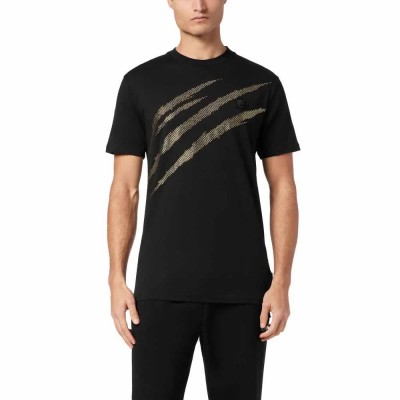 тениска,мъжки,тениски,philipp,plein,sport,studs,scratch,short,sleeve,t,shirt,black