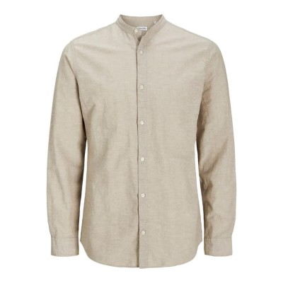 риза,с,дълъг,ръкав,мъжки,ризи,jack,&,jones,breeze,linen,blend,band,long,sleeve,shirt,beige,(crockery)
