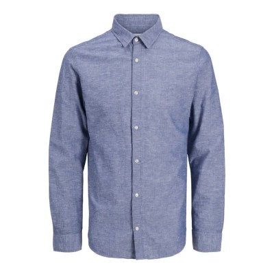 риза,с,дълъг,ръкав,мъжки,ризи,jack,&,jones,breeze,linen,blend,long,sleeve,shirt,faded,denim,(blue)