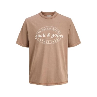 тениска,мъжки,тениски,jack,&,jones,dover,print,short,sleeve,t,shirt,monks,robe,(brown)