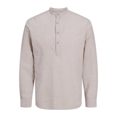 риза,с,дълъг,ръкав,мъжки,ризи,jack,&,jones,summer,half,placket,long,sleeve,shirt,crockery,(grey)