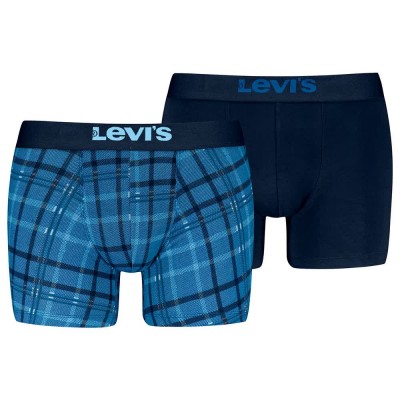 боксерки,мъжко,бельо,levi´s,®,check,aop,boxers,2,units,blue,combo,(blue)