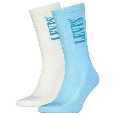 чорапи,мъжки,чорапи,levi´s,®,reg,cut,wash,logo,crew,socks,2,pairs,light,blue,white,(white,blue)