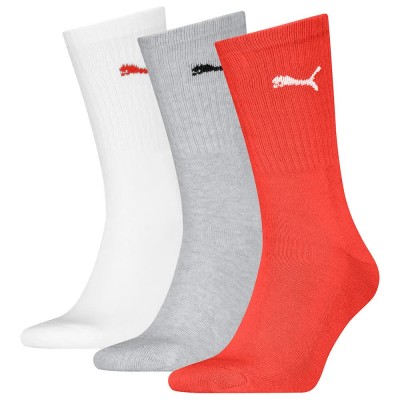 чорапи,мъжки,чорапи,puma,7312,crew,socks,3,pairs,red,grey,white,(multicolor)