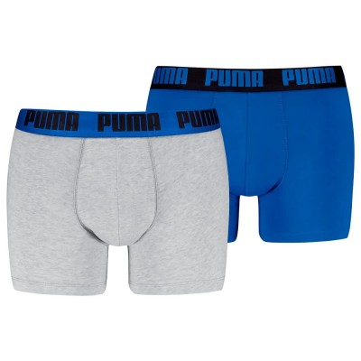 боксерки,мъжко,бельо,puma,everyday,basics,boxers,2,units,light,grey,melange,blue,(blue,grey)