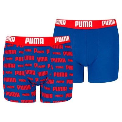 боксерки,детско,бельо,puma,everyday,logo,print,boxers,2,units,red,blue,(blue)