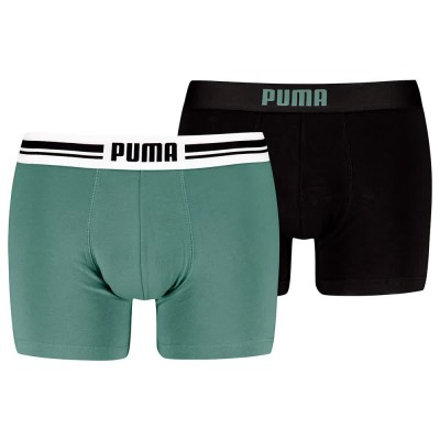 боксерки,мъжко,бельо,puma,everyday,placed,logos,boxers,2,units,green,black,(dark,sage,black)