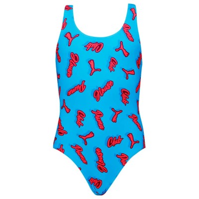 бански,костюм,детски,бански,костюми,puma,printed,swimsuit,blue,bright,red,(blue)