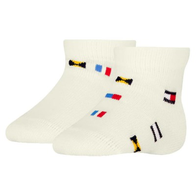 бебешки,чорапи,детски,чорапи,tommy,hilfiger,baby,nautical,flag,socks,2,pairs,off,white,(white)