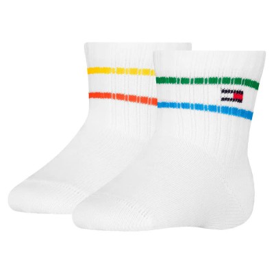 бебешки,чорапи,детски,чорапи,tommy,hilfiger,baby,sport,crew,socks,2,pairs,white,(multicolor)