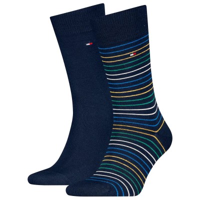чорапи,мъжки,чорапи,tommy,hilfiger,small,stripe,socks,2,pairs,navy,multicolor,(blue)
