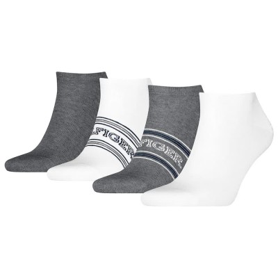 чорапи,мъжки,чорапи,tommy,hilfiger,sneaker,giftbox,socks,4,pairs,grey,melange,white,(white,grey)