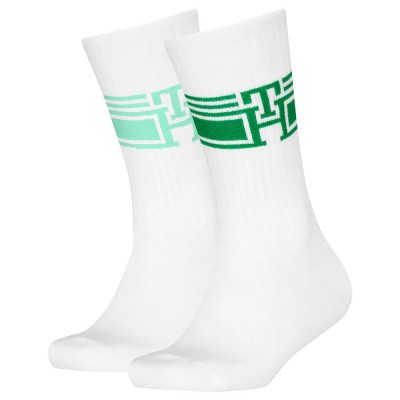 чорапи,детски,чорапи,tommy,hilfiger,sport,monogram,crew,socks,2,pairs,white,(faded,green)