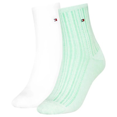 чорапи,дамски,чорапи,tommy,hilfiger,structure,short,socks,2,pairs,green,white,(light,green)