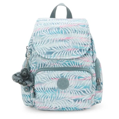 раница,раници,kipling,city,zip,mini,9l,backpack,palmtree,leaves,(blue)