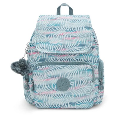 раница,раници,kipling,city,zip,s,13l,backpack,palmtree,leaves,(blue)