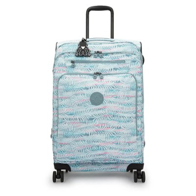 куфари,kipling,new,youri,spin,m,70l,trolley,bag,blue,(palmtree,leaves)