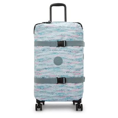 куфари,kipling,spontaneous,m,71l,trolley,bag,palmtree,leaves,(blue)