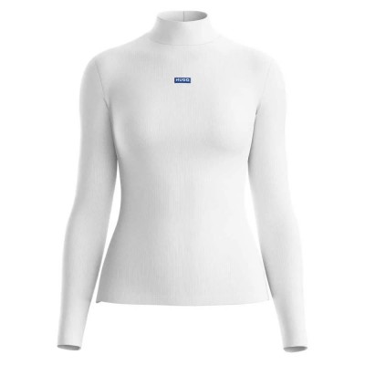 тениска,дамски,тениски,hugo,blue,easy,01,long,sleeve,t,shirt,white