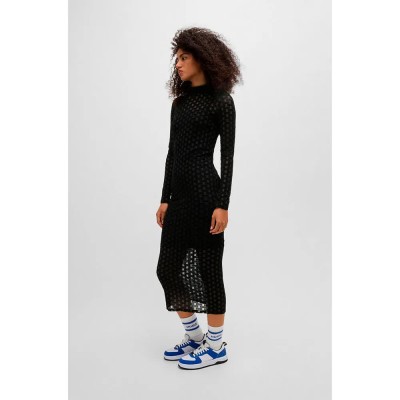 рокля,дамски,поли,и,рокли,hugo,blue,nomy,10263420,long,sleeve,midi,dress,black