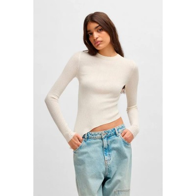 блуза,дамски,пуловери,дамски,плетени,дрехи,hugo,blue,somy,10267761,sweater,white