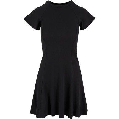 рокля,дамски,поли,и,рокли,urban,classics,rib,skater,short,sleeve,short,dress,black,(black)